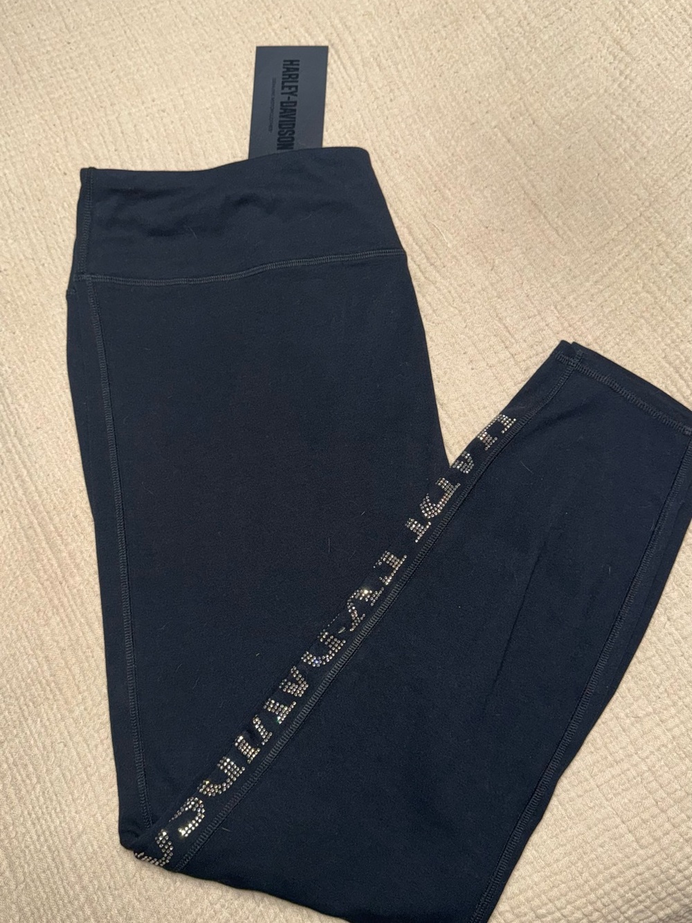 Harley-Davidson Black Rhinestone Logo Leggings